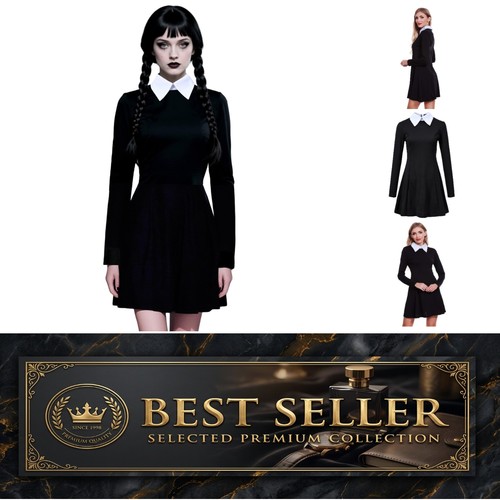 Elegant black peter pan collar - elegant,