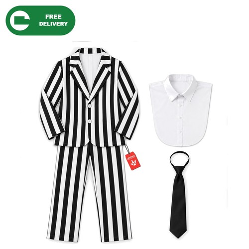 Men black white striped - white,