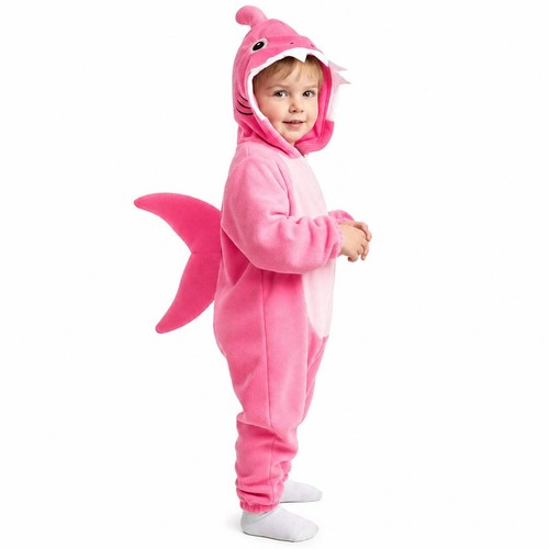 Kids pink shark costume - pink, soft