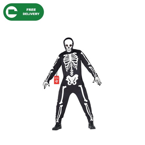 Adult skeleton costume - -, black
