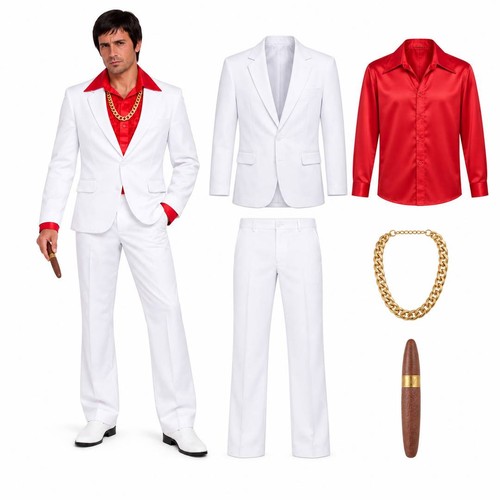 White gangster costume set - white,