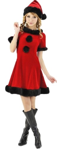 Red velvet christmas dress - red,