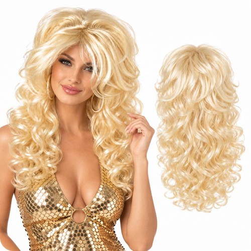 Adult curly blonde big hair - big,