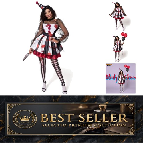 Women creepy clown costume - women,