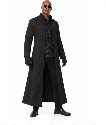 Mens long black duster - black,