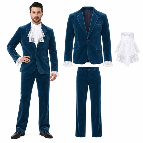 Adults blue velour suit - velour,