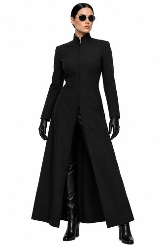 Ladies black duster - duster, coat