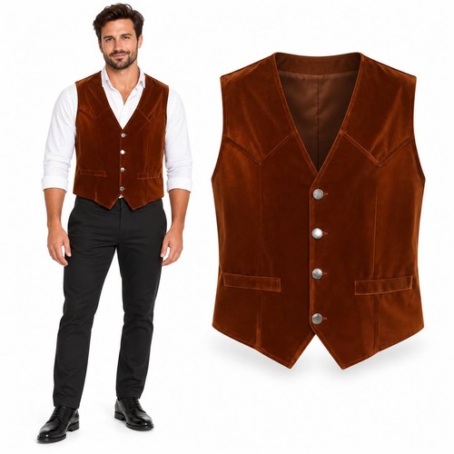 Adults brown suede - adults, suede-look