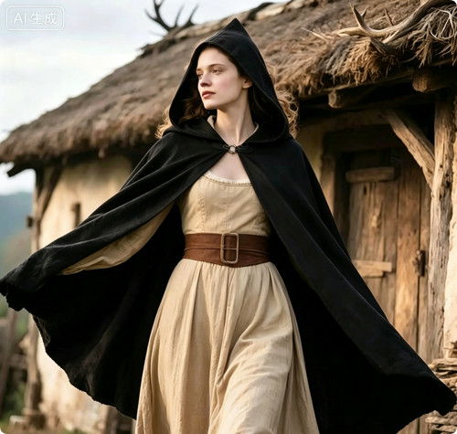 Medieval hooded cloak cape - cloak,